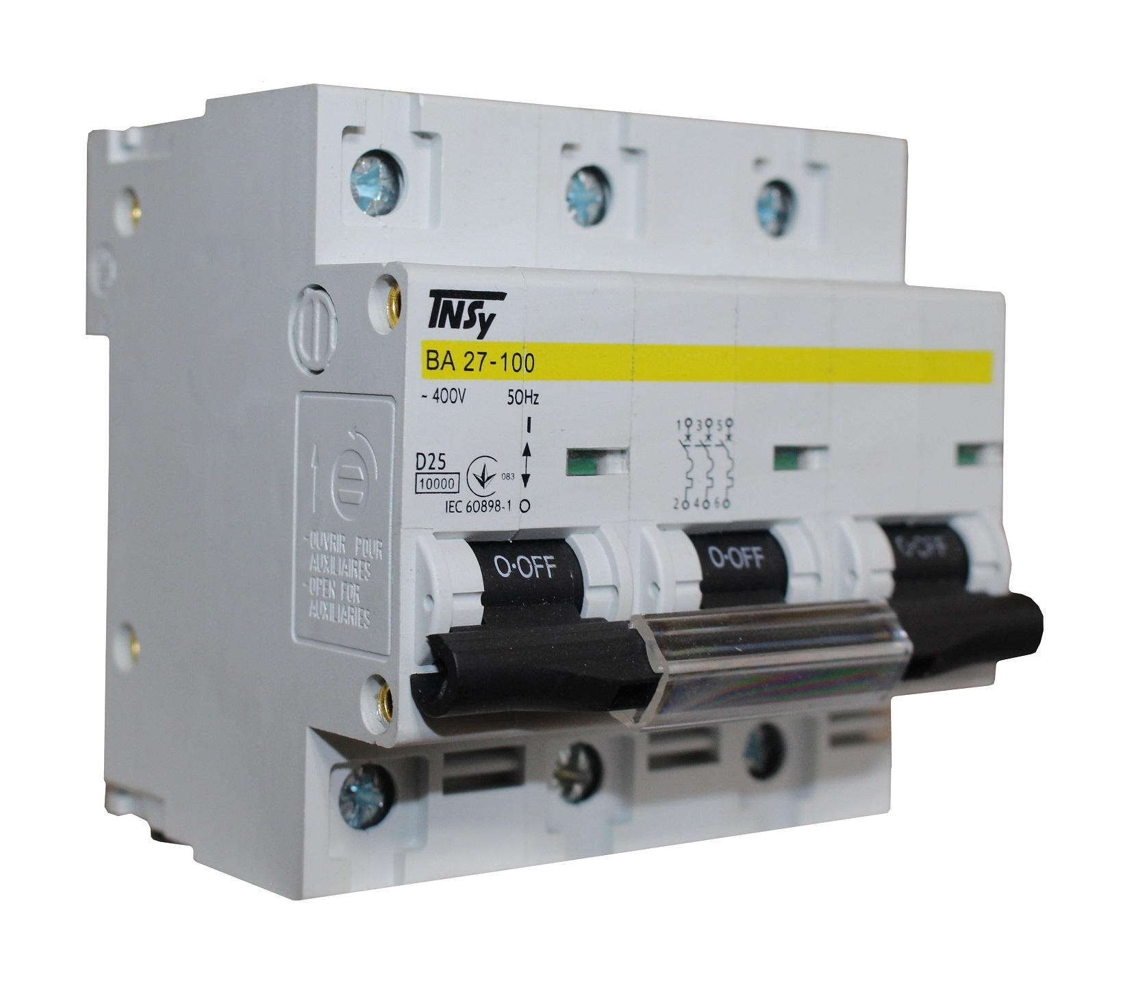 Автоматичний вимикач ВА27-100 3Р 25А 10кА х-ка D TNSy