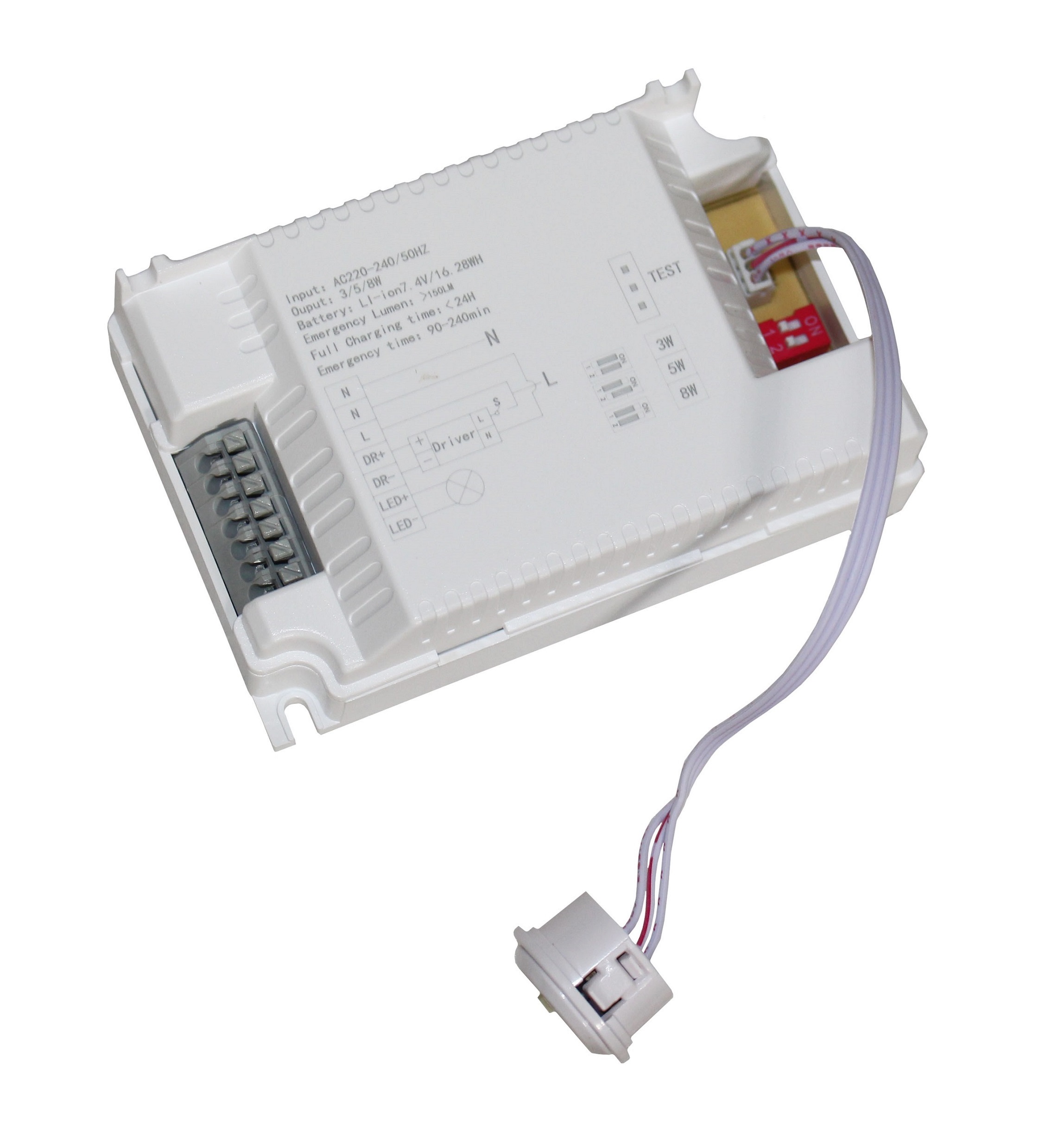 Блок аварійного живлення EPS6 3/5/8W 1,5/2/4H bat: 7,4V 2,2A (для світильника 1-80W) TNSy