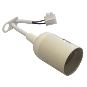 Патрон підвісний з шнуром пластик Е27 білий TNSy