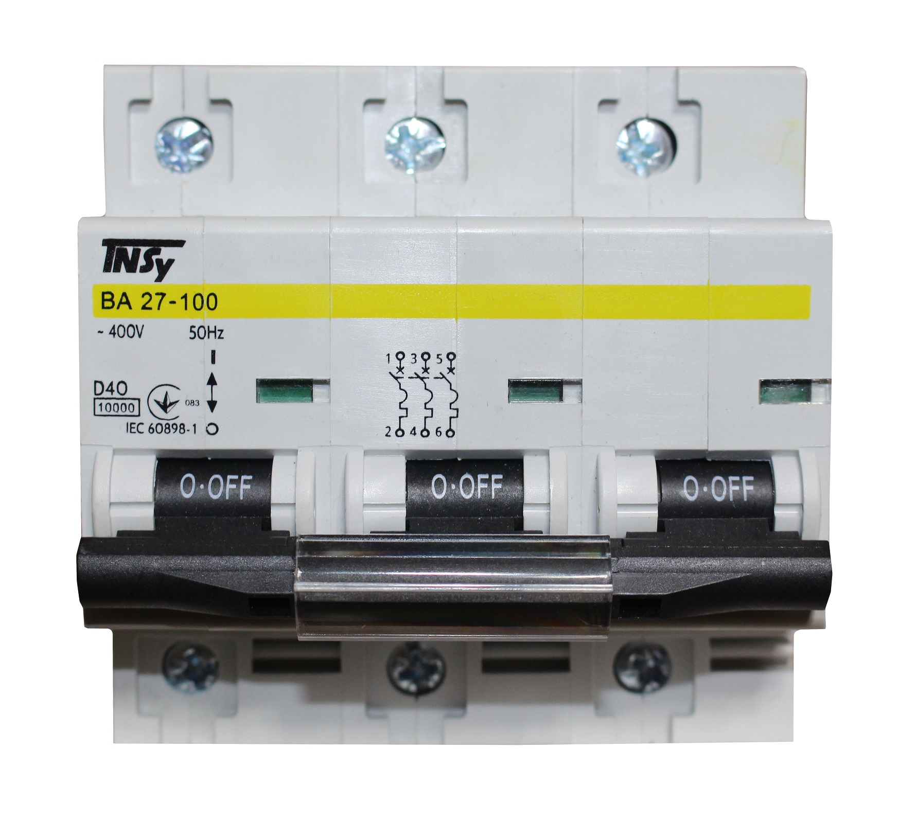 Автоматичний вимикач ВА27-100 3Р 40А 10кА х-ка D TNSy — изображение 4