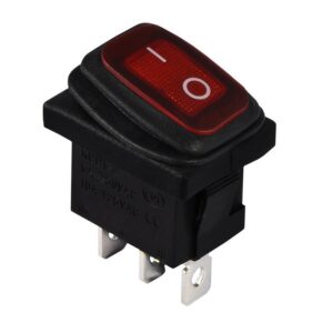 KCD1-2-101WN R/B 220V Перемикач 1 клав. (червоний) з підсвічуванням TNSy