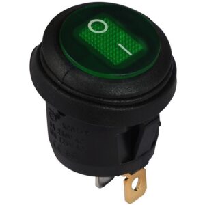 KCD1-5-101WN G/B 220V Перемикач 1 клав. круглий вологозахищений з підсвічуванням (зелений) TNSy