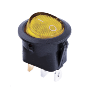 KCD1-8-101N Y/B 220V Перемикач 1 клав. круглий жовтий з підсвічуванням TNSy