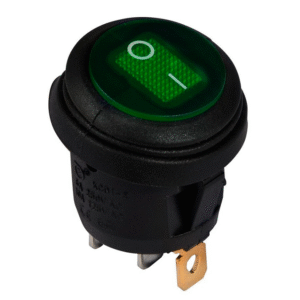 KCD1-8-101WN G/B 220V Перемикач 1 клав. круглий вологозахищений зелений з підсвічуванням TNSy