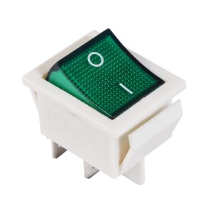 KCD2-201N G/W 220V Перемикач 1 клав. зелений з підсвічуванням TNSy