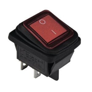 KCD2-201WN G/B 220V Перемикач 1 клав. вологозахищений червоний з підсвічуванням TNSy