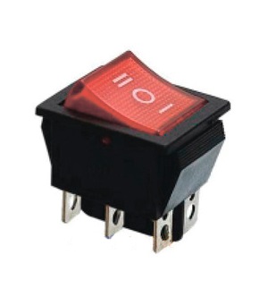 KCD2-203N R/B 220V Перемикач 1 клав. перекидний червоний з підсвічуванням TNSy