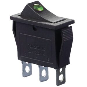 KCD3-101EN G/B 220V Перемикач 1 клав. зелений з підсвічуванням TNSy