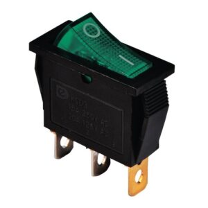 KCD3-101N G/B 220V Перемикач 1 клав. зелений з підсвічуванням TNSy