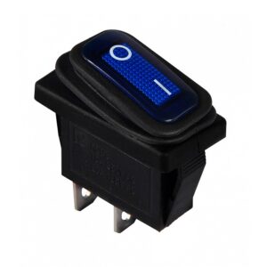 KCD3-101WN BL/B 220V Перемикач 1 клав, вологозахищений, синій з підсвічуванням TNSy