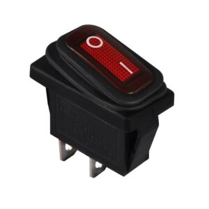 KCD3-101WN R/B 220V Перемикач 1 клав. вологозахищений червоний з підсвічуванням TNSy