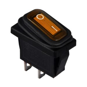 KCD3-101WN YL/B 220V Перемикач 1 клав. вологозахищений жовтий з підсвічуванням TNSy