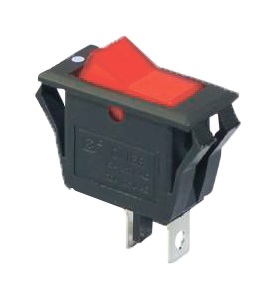 KCD3-2-101V R/B  Перемикач 1 клав, червоний з підсвічуванням TNSy