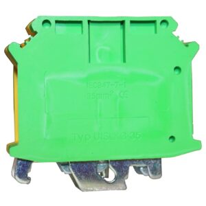 Клема "PE" КНГз-UK-USLKG-35 125А, 6-35мм2, гвинтова, жовто-зелена, набірна на DIN-рейку, без маркера TNSy