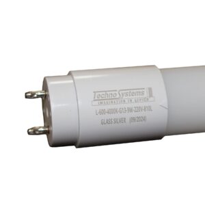 Лампа світлодіодна трубчаcта LED L-600-5000K-G13-9w-220V-810L GLASS SILVER TNSy