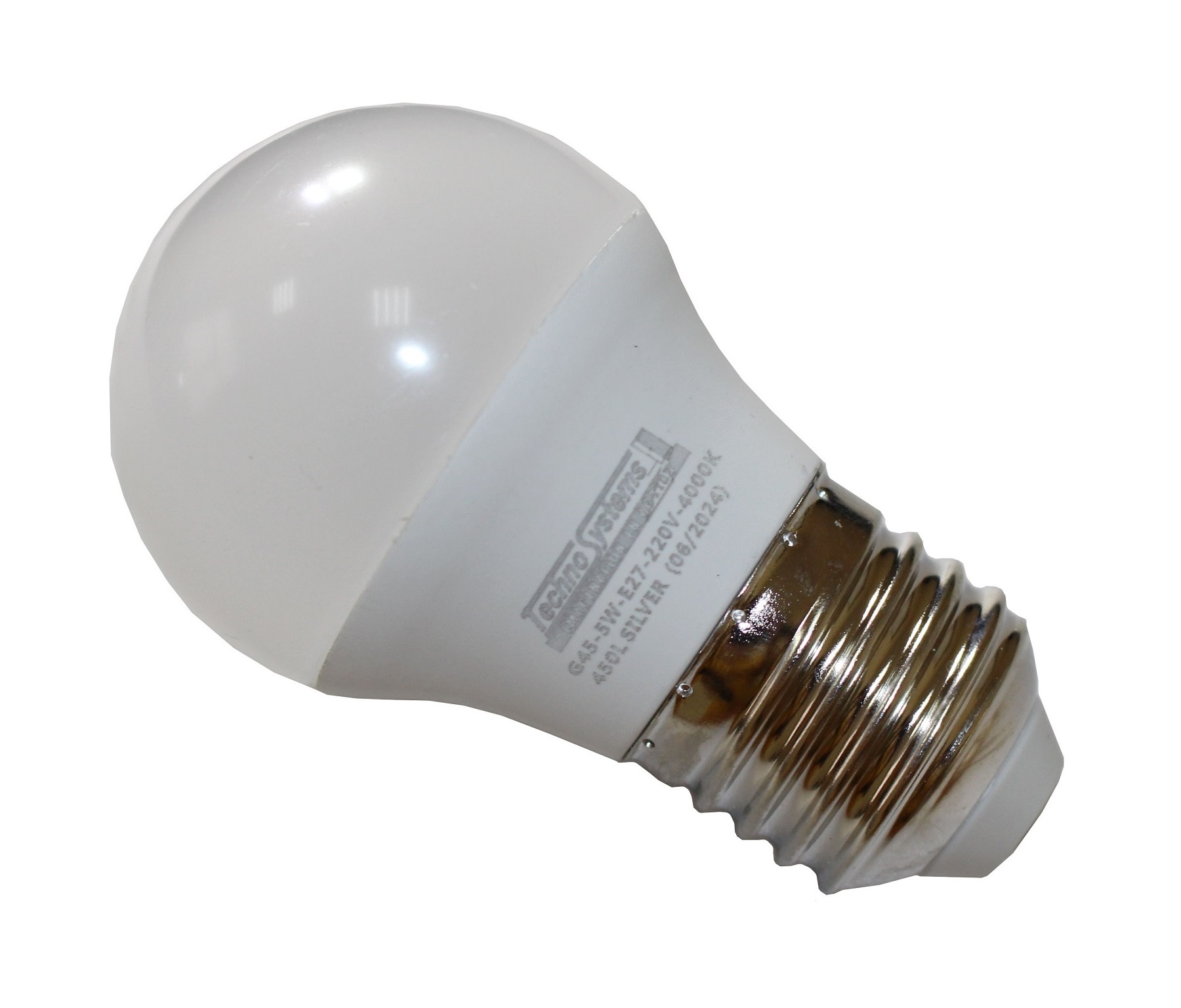 Лампа світлодіодна LED Bulb-G45-5W-E27-220V-4000K-450L SILVER TNSy — изображение 4