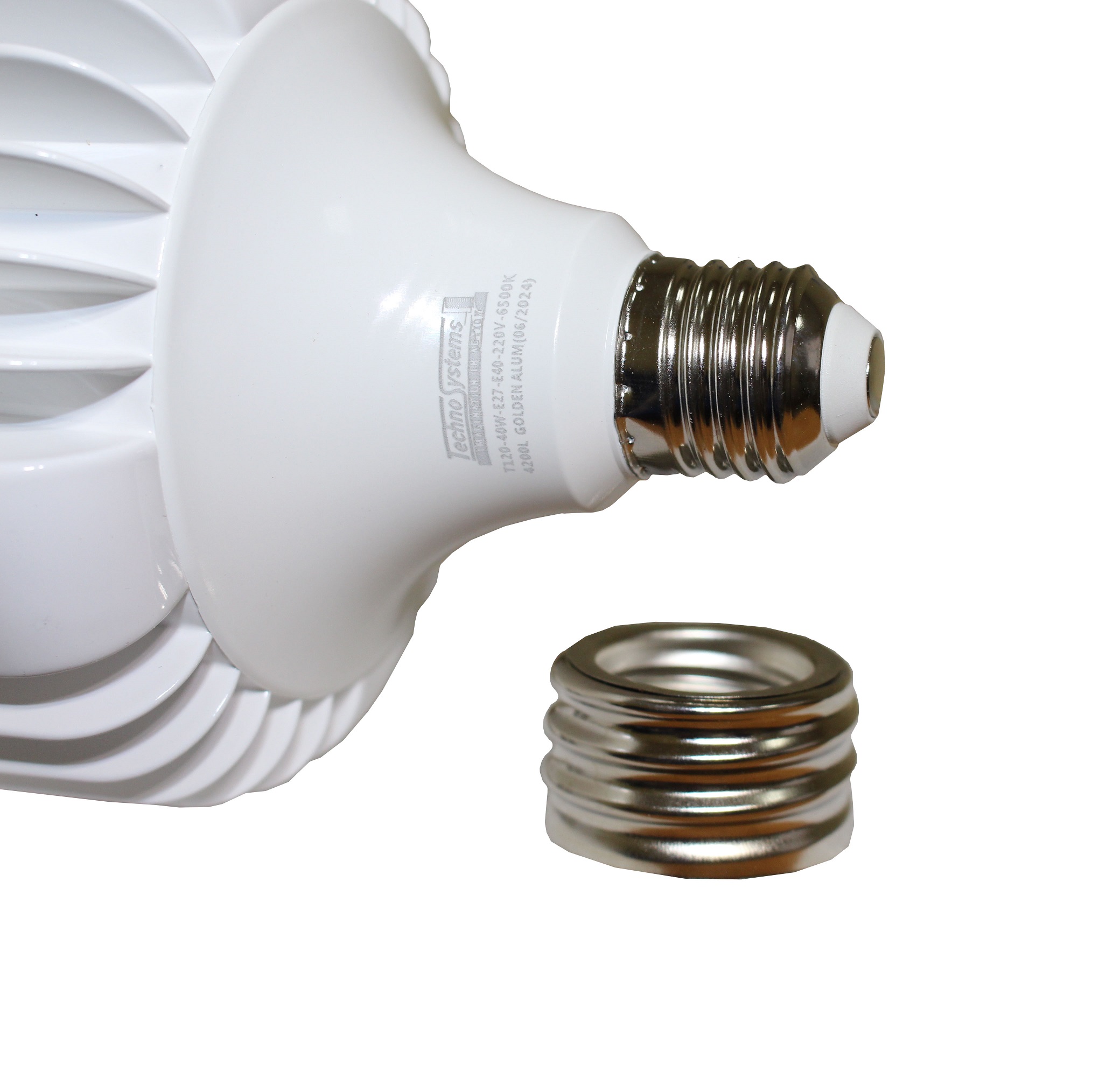 Лампа світлодіодна LED Bulb-T120-40W-E27-E40-220V-6500K-4200L GOLDEN ALUM TNSy — изображение 3