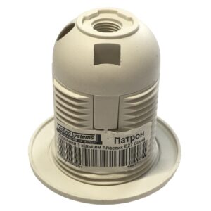 Патрон підвісний з кільцем пластик Е27 білий TNSy