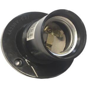 Патрон кутовий настінний карболіт Е27 чорний TNSy