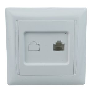 Розетка телефонна вн. устан. 1-а біла IP20 TNSy Latina