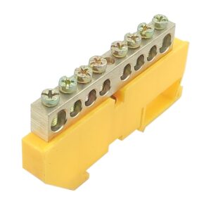 Шина ізольована «N/PE» на DIN-рейку ШЛІ8х12-8 жовта TNSy