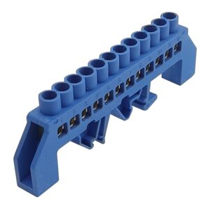 Шина універсальна  ізольована «N» на DIN-рейку ШЛУ6х9-12 синій TNSy