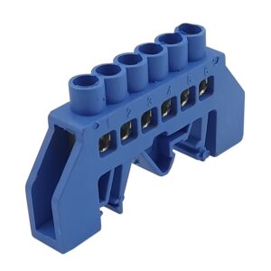 Шина універсальна  ізольована «N» на DIN-рейку ШЛУ6х9-6 синій TNSy