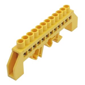 Шина універсальна  ізольована «N/PE» на DIN-рейку ШЛУ6х9-12 жовта TNSy