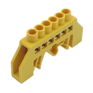 Шина універсальна  ізольована «N/PE» на DIN-рейку ШЛУ6х9-6 жовта TNSy