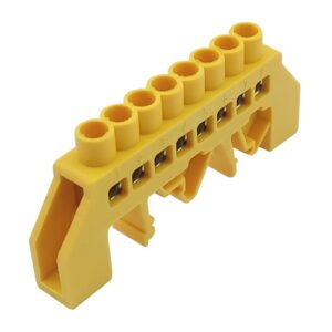 Шина універсальна  ізольована «N/PE» на DIN-рейку ШЛУ6х9-8 жовта TNSy