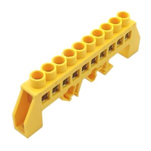 Шина універсальна  ізольована «N/PE» на DIN-рейку ШЛУ8х12-10 жовта TNSy