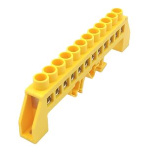 Шина універсальна  ізольована «N/PE» на DIN-рейку ШЛУ8х12-12 жовта TNSy