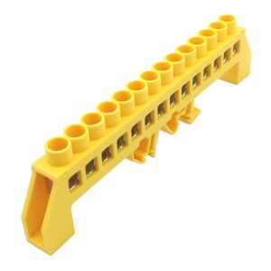 Шина універсальна  ізольована «N/PE» на DIN-рейку ШЛУ8х12-14 жовта TNSy