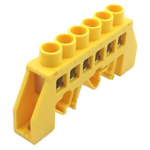 Шина універсальна  ізольована «N/PE» на DIN-рейку ШЛУ8х12-6 жовта TNSy