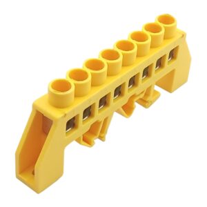 Шина універсальна  ізольована «N/PE» на DIN-рейку ШЛУ8х12-8 жовта TNSy