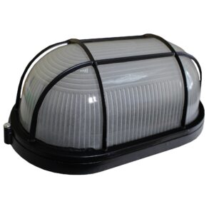 Світильник НПП1202-100W-E27-IP65 овал чорний з решіткою TNSy