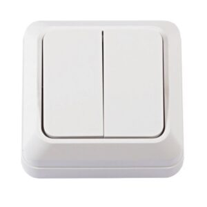 Вимикач зовн. устан. 2-кл. білий IP20 TNSy Leon TNSy