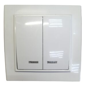 Вимикач вн. устан. 2-кл. з підсвіткою білий IP20 TNSy Malta