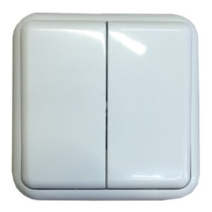 Вимикач зовн. устан. 2-кл. білий IP20 TNSy Lemur TNSy