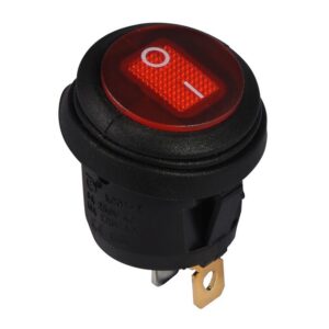 KCD1-5-101WN R/B 220V Перемикач 1 клав. круглий вологозахищений з підсвічуванням (червоний) TNSy