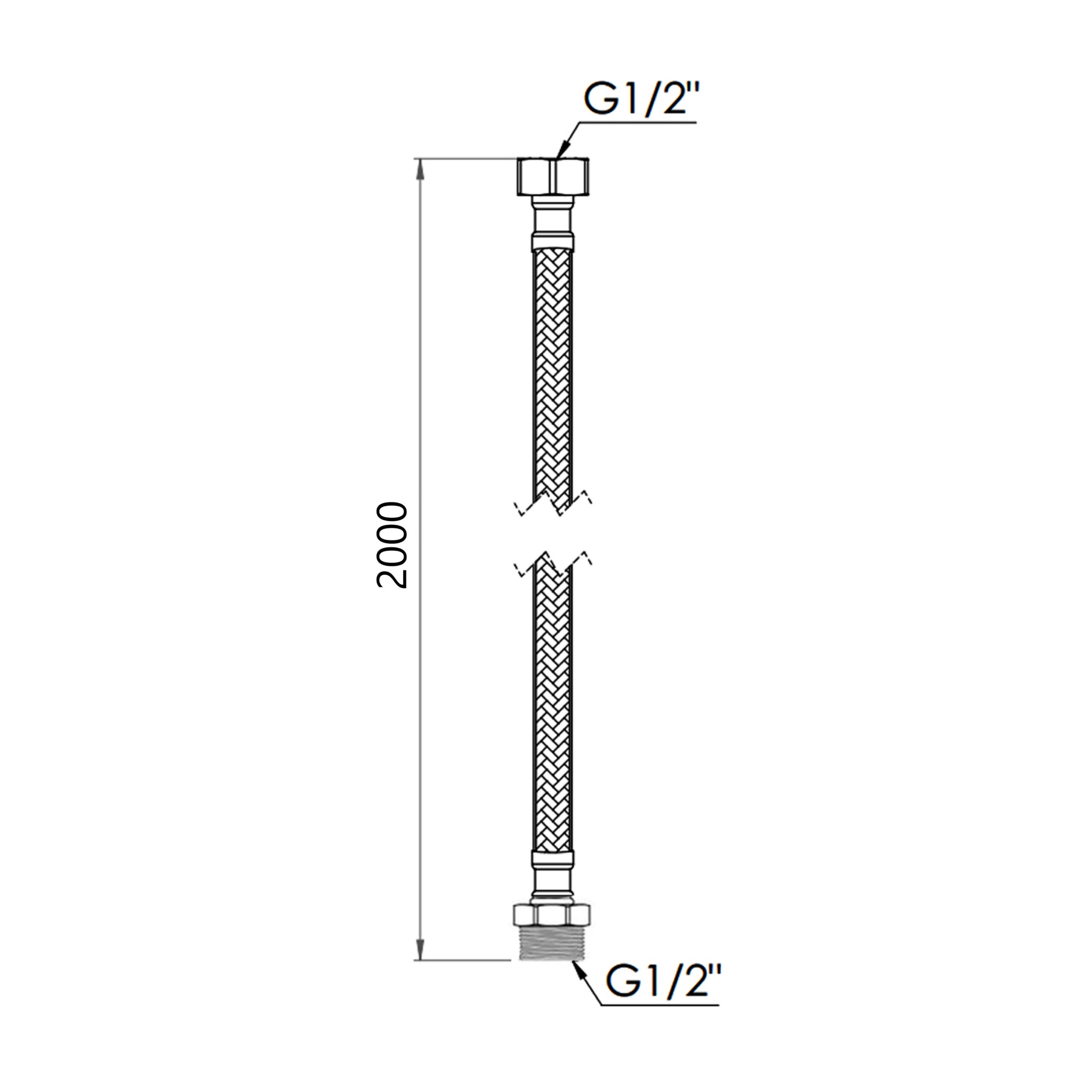 Гнучка підводка для води SD Forte ВЗ 200 см SF392W200 — изображение 2