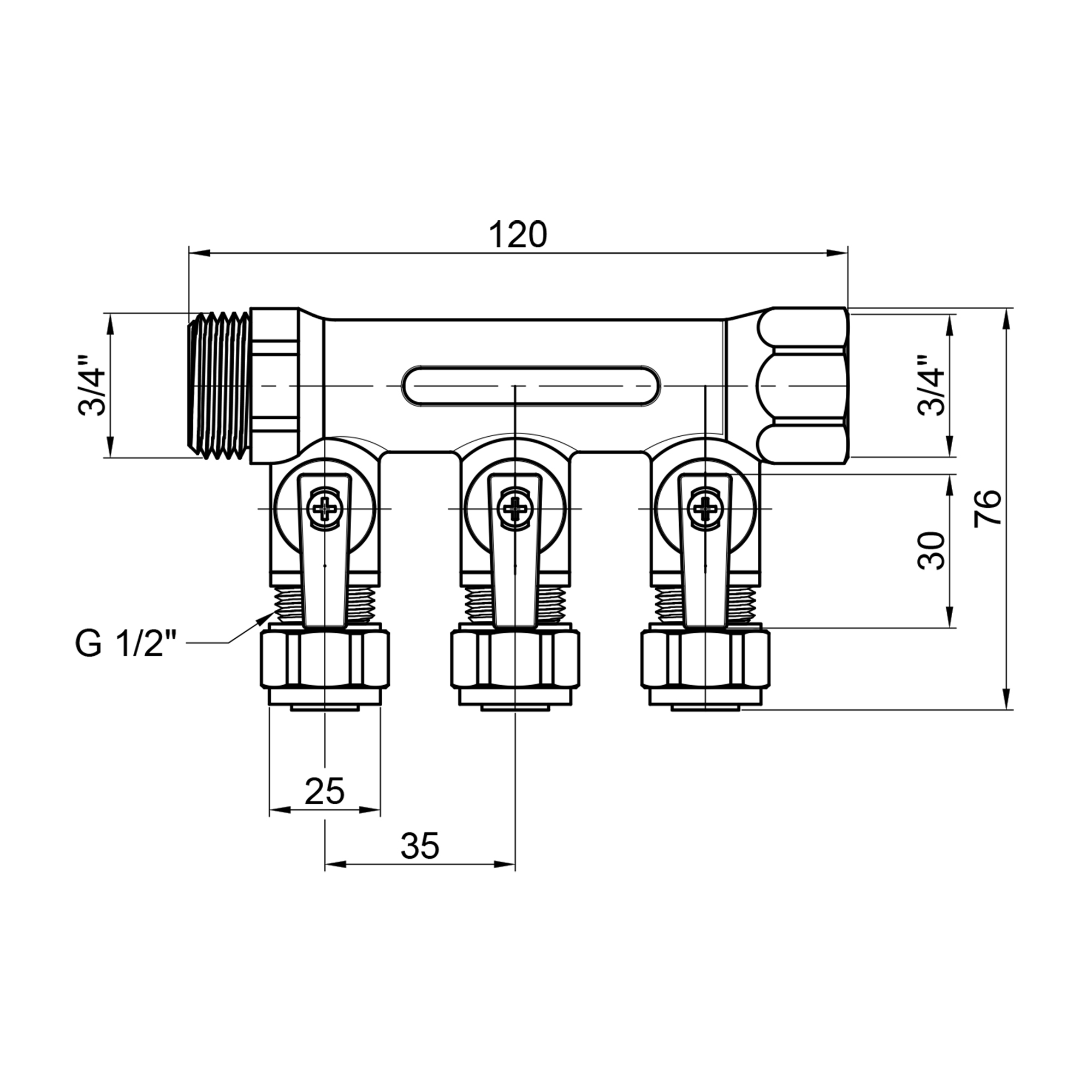 Колектор SD Plus 3/4" 3 виходи SD231W3 — изображение 2