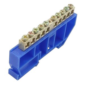 Шина ізольована «N» на DIN-рейку ШЛІ6х9-10 синій TNSy