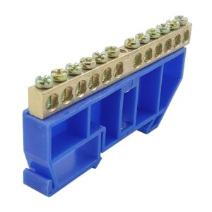 Шина ізольована «N» на DIN-рейку ШЛІ6х9-12 синій TNSy