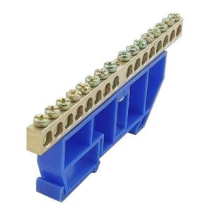 Шина ізольована «N» на DIN-рейку ШЛІ6х9-16 синій TNSy