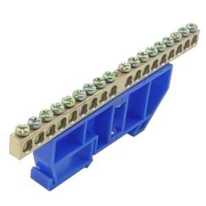 Шина ізольована «N» на DIN-рейку ШЛІ6х9-18 синій TNSy