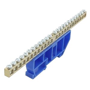 Шина ізольована «N» на DIN-рейку ШЛІ6х9-24 синій TNSy