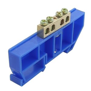 Шина ізольована «N» на DIN-рейку ШЛІ6х9-4 синій TNSy