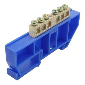 Шина ізольована «N» на DIN-рейку ШЛІ6х9-6 синій TNSy