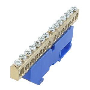 Шина ізольована «N» на DIN-рейку ШЛІ8х12-14 синій TNSy